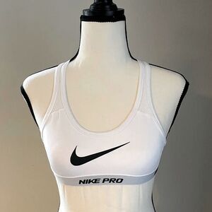New! Youth Nike White and Black Logo Sports-bra. Size Small.